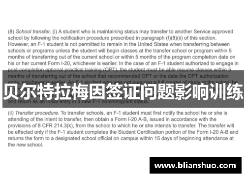 贝尔特拉梅因签证问题影响训练